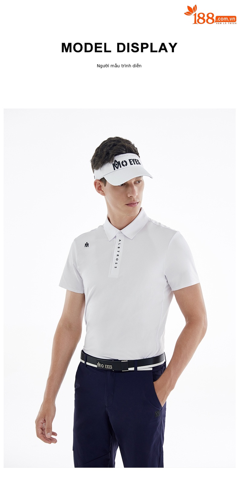 Áo thun thể thao nam ngắn tay chơi golf co giãn cao mềm mại thoáng khí — M23YF001-Đen, M23YF001-màu xám, M23YF001-màu trắng chi tiết 6