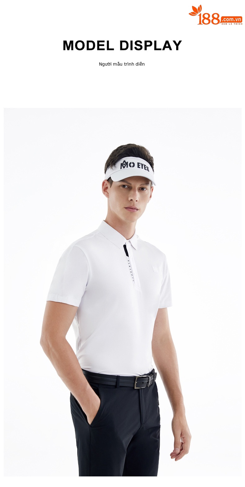 Áo phông thể thao nam ngắn tay chơi golf MMO EYES, chất liệu co giãn cao thoáng khí — M23YF002-Áo màu xanh lá cây, M23YF005-Áo màu xám, M23YF004-Áo màu đen, M23YF005-Áo màu trắng chi tiết 57