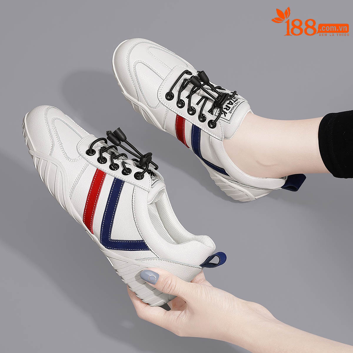 Giày sneaker nữ đế mềm trắng thể thao phối màu be — 3196 màu trắng, 3196 màu be
