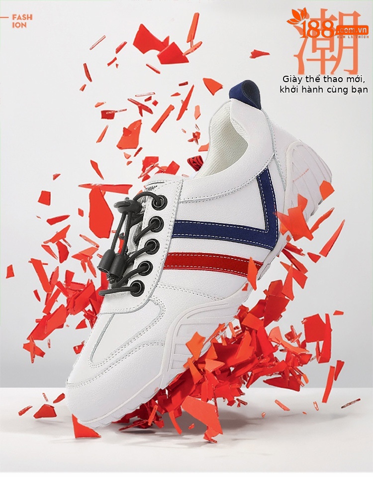 Giày sneaker nữ đế mềm trắng thể thao phối màu be — 3196 màu trắng, 3196 màu be chi tiết 2