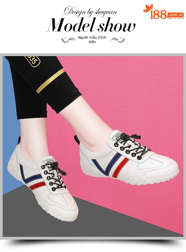 Giày sneaker nữ đế mềm trắng thể thao phối màu be — 3196 màu trắng, 3196 màu be chi tiết 9