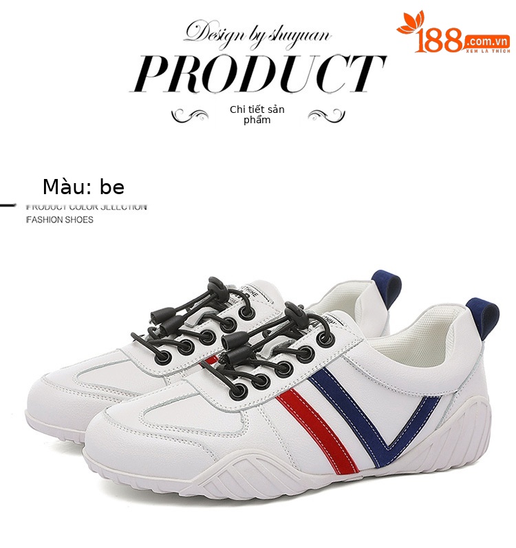 Giày sneaker nữ đế mềm trắng thể thao phối màu be — 3196 màu trắng, 3196 màu be chi tiết 21
