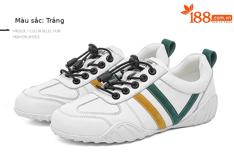 Giày sneaker nữ đế mềm trắng thể thao phối màu be — 3196 màu trắng, 3196 màu be chi tiết 22