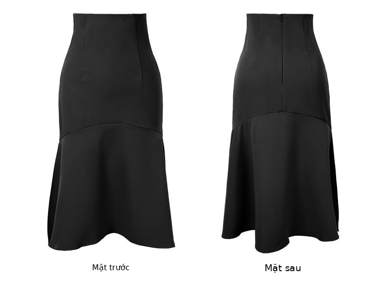 Chân váy xếp ly dài nữ cạp cao dáng chữ A — [Đen], [Xám] chi tiết 5