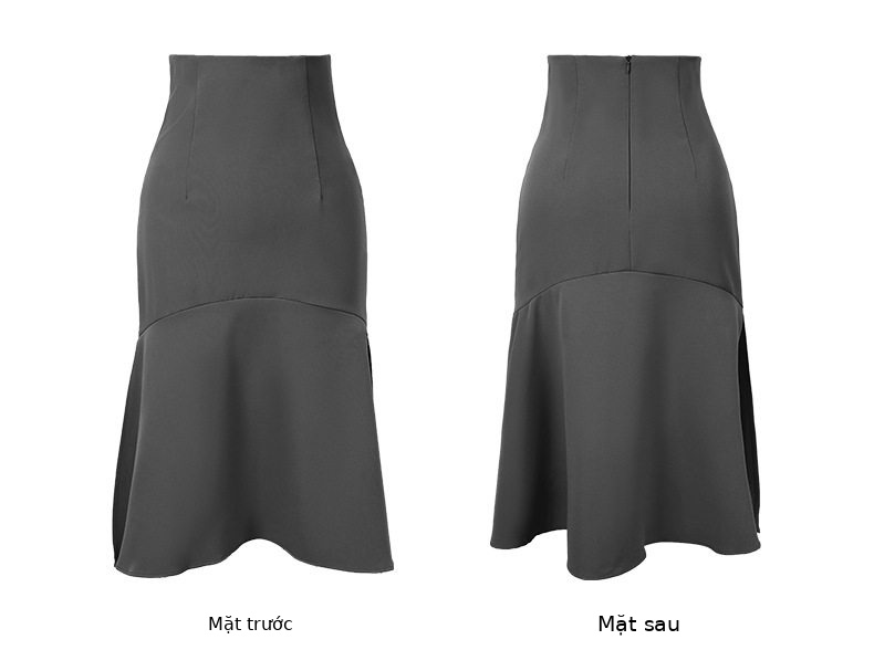 Chân váy xếp ly dài nữ cạp cao dáng chữ A — [Đen], [Xám] chi tiết 6