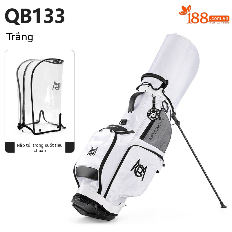 Qb133-trắng [mũ túi bóng ĐÔI]