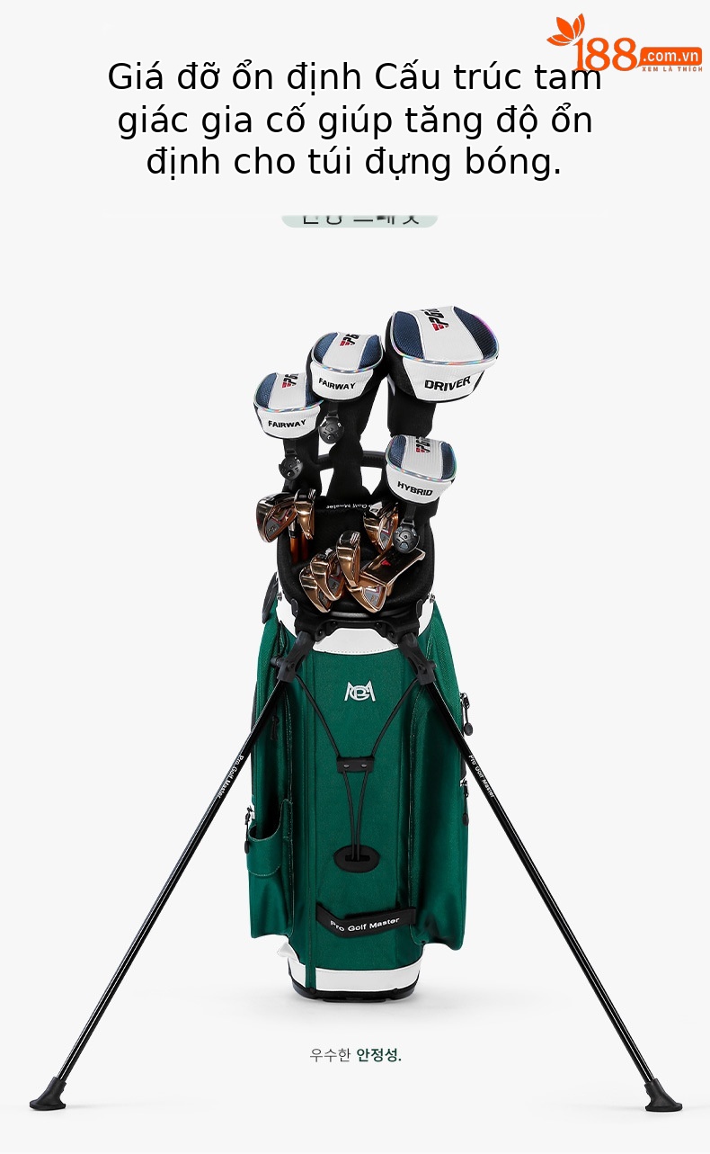 Túi đựng gậy golf PGM phong cách Hàn Quốc, chất liệu nylon bền bỉ, có mũ túi đôi — Qb133-màu xanh lá cây [mũ túi bóng ĐÔI], Qb133-đen [mũ túi bóng ĐÔI], Qb133-trắng [mũ túi bóng ĐÔI] chi tiết 5