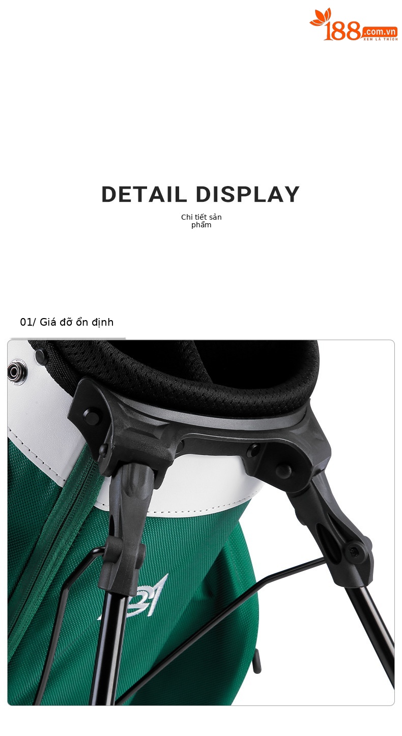 Túi đựng gậy golf PGM phong cách Hàn Quốc, chất liệu nylon bền bỉ, có mũ túi đôi — Qb133-màu xanh lá cây [mũ túi bóng ĐÔI], Qb133-đen [mũ túi bóng ĐÔI], Qb133-trắng [mũ túi bóng ĐÔI] chi tiết 13
