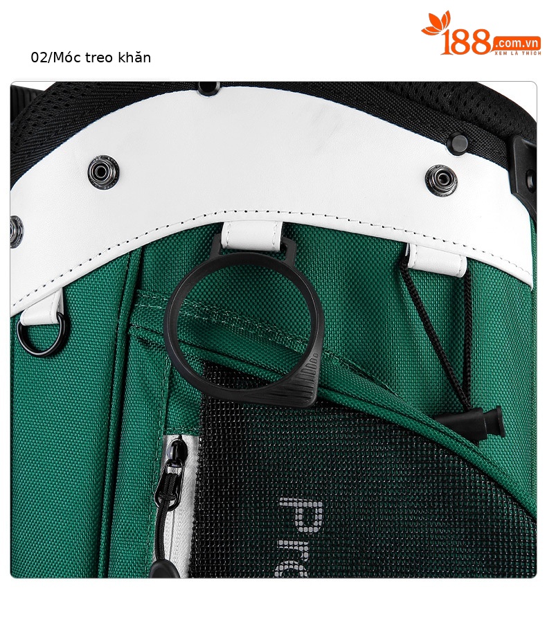 Túi đựng gậy golf PGM phong cách Hàn Quốc, chất liệu nylon bền bỉ, có mũ túi đôi — Qb133-màu xanh lá cây [mũ túi bóng ĐÔI], Qb133-đen [mũ túi bóng ĐÔI], Qb133-trắng [mũ túi bóng ĐÔI] chi tiết 14