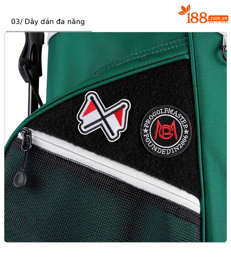 Túi đựng gậy golf PGM phong cách Hàn Quốc, chất liệu nylon bền bỉ, có mũ túi đôi — Qb133-màu xanh lá cây [mũ túi bóng ĐÔI], Qb133-đen [mũ túi bóng ĐÔI], Qb133-trắng [mũ túi bóng ĐÔI] chi tiết 15