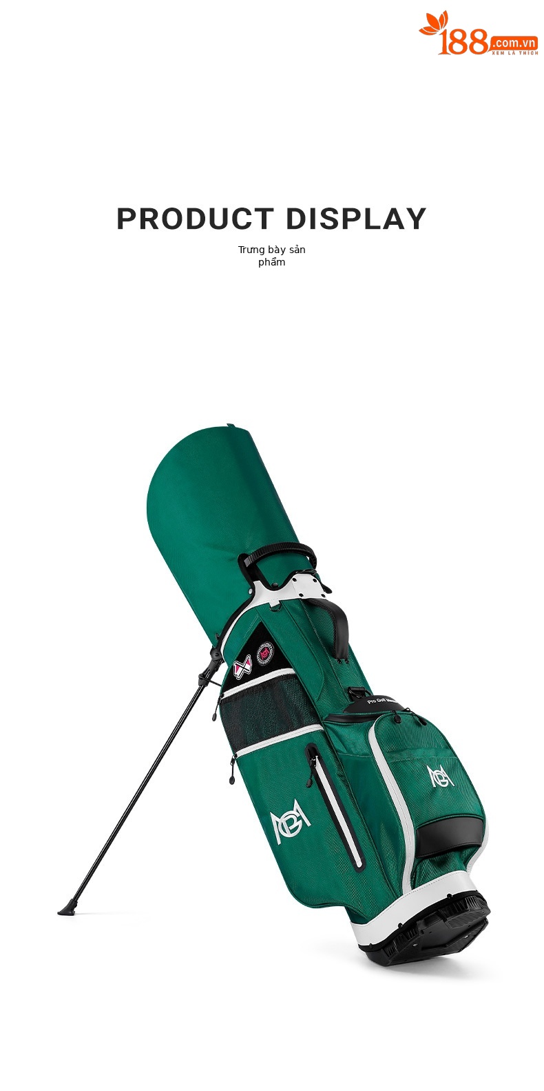 Túi đựng gậy golf PGM phong cách Hàn Quốc, chất liệu nylon bền bỉ, có mũ túi đôi — Qb133-màu xanh lá cây [mũ túi bóng ĐÔI], Qb133-đen [mũ túi bóng ĐÔI], Qb133-trắng [mũ túi bóng ĐÔI] chi tiết 19