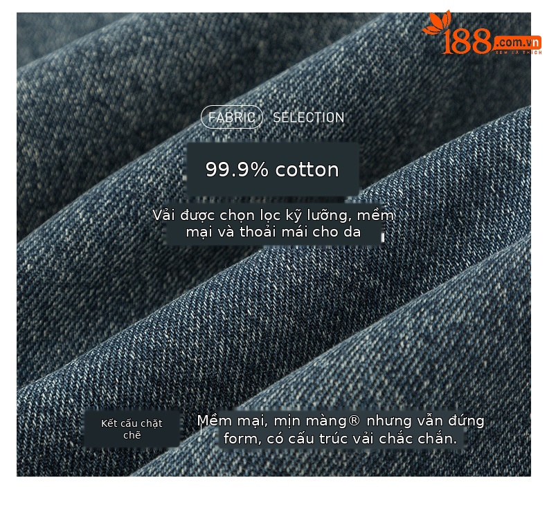 Chân váy denim cạp cao chữ A dáng dài vừa phong cách cổ điển tôn dáng — Màu xanh lam chi tiết 2