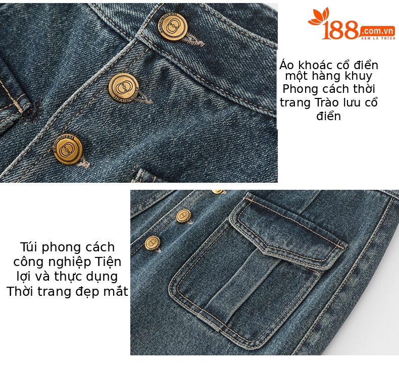 Chân váy denim cạp cao chữ A dáng dài vừa phong cách cổ điển tôn dáng — Màu xanh lam chi tiết 14