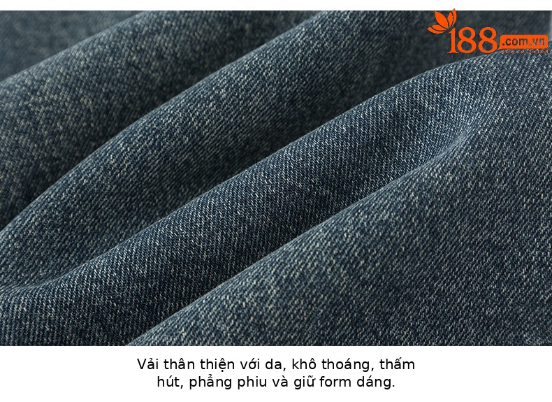 Chân váy denim cạp cao chữ A dáng dài vừa phong cách cổ điển tôn dáng — Màu xanh lam chi tiết 16