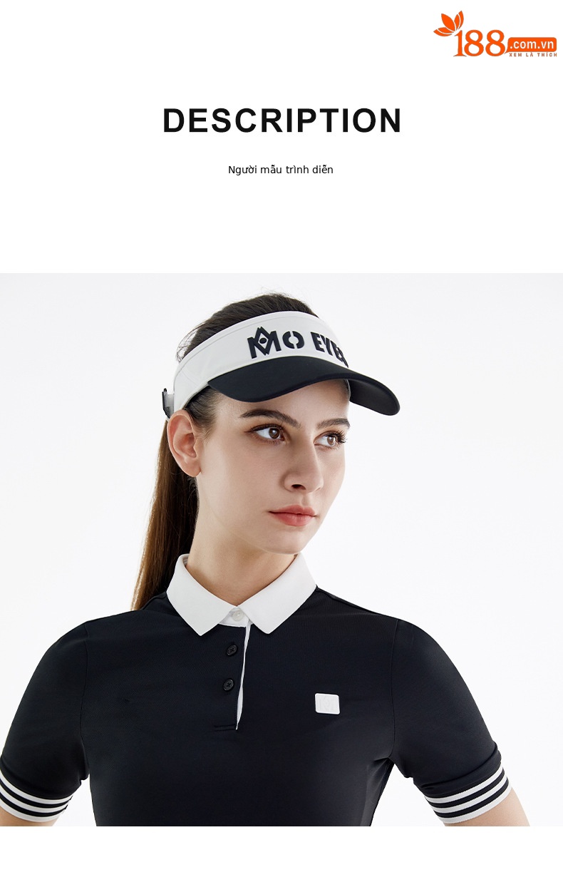 Mũ golf nữ không đầu Moeyes Magic Eye phối màu tương phản, dây hút mồ hôi chống nắng — M23MZ003-Đen Trắng, M23MZ003-Trắng Đen, M23MZ004-màu trắng, M23MZ005-màu trắng chi tiết 7