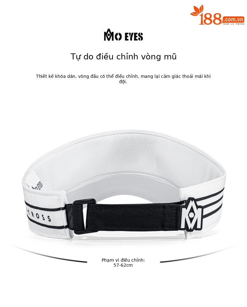 Mũ golf nữ không đầu Moeyes Magic Eye phối màu tương phản, dây hút mồ hôi chống nắng — M23MZ003-Đen Trắng, M23MZ003-Trắng Đen, M23MZ004-màu trắng, M23MZ005-màu trắng chi tiết 44