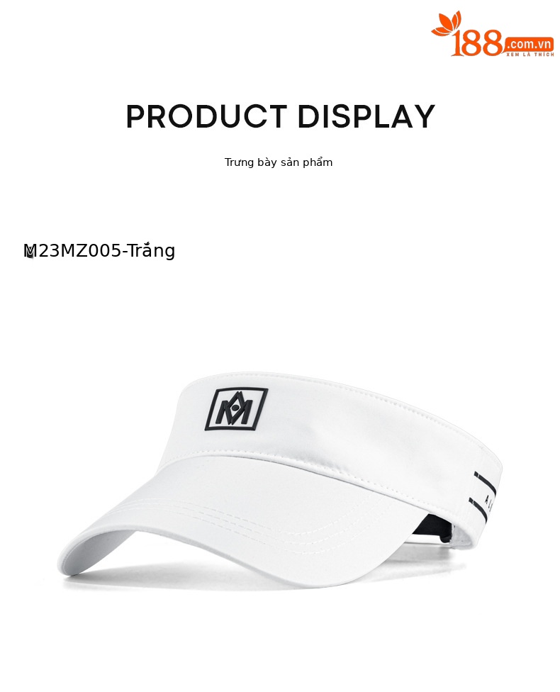 Mũ golf nữ không đầu Moeyes Magic Eye phối màu tương phản, dây hút mồ hôi chống nắng — M23MZ003-Đen Trắng, M23MZ003-Trắng Đen, M23MZ004-màu trắng, M23MZ005-màu trắng chi tiết 52