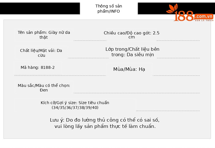 Sandal nữ đế bệt da thật mũi tròn gót vuông quai chữ V nơ bướm thoáng khí — Màu đen chi tiết 6
