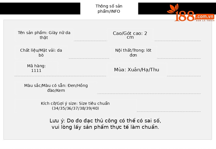Giày bệt nữ mũi tròn da thật đế mềm miệng nông — Màu đen chi tiết 6