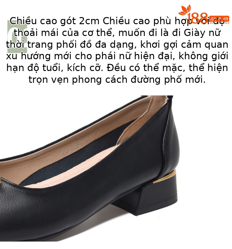Giày bệt nữ mũi tròn da thật đế mềm miệng nông — Màu đen chi tiết 9