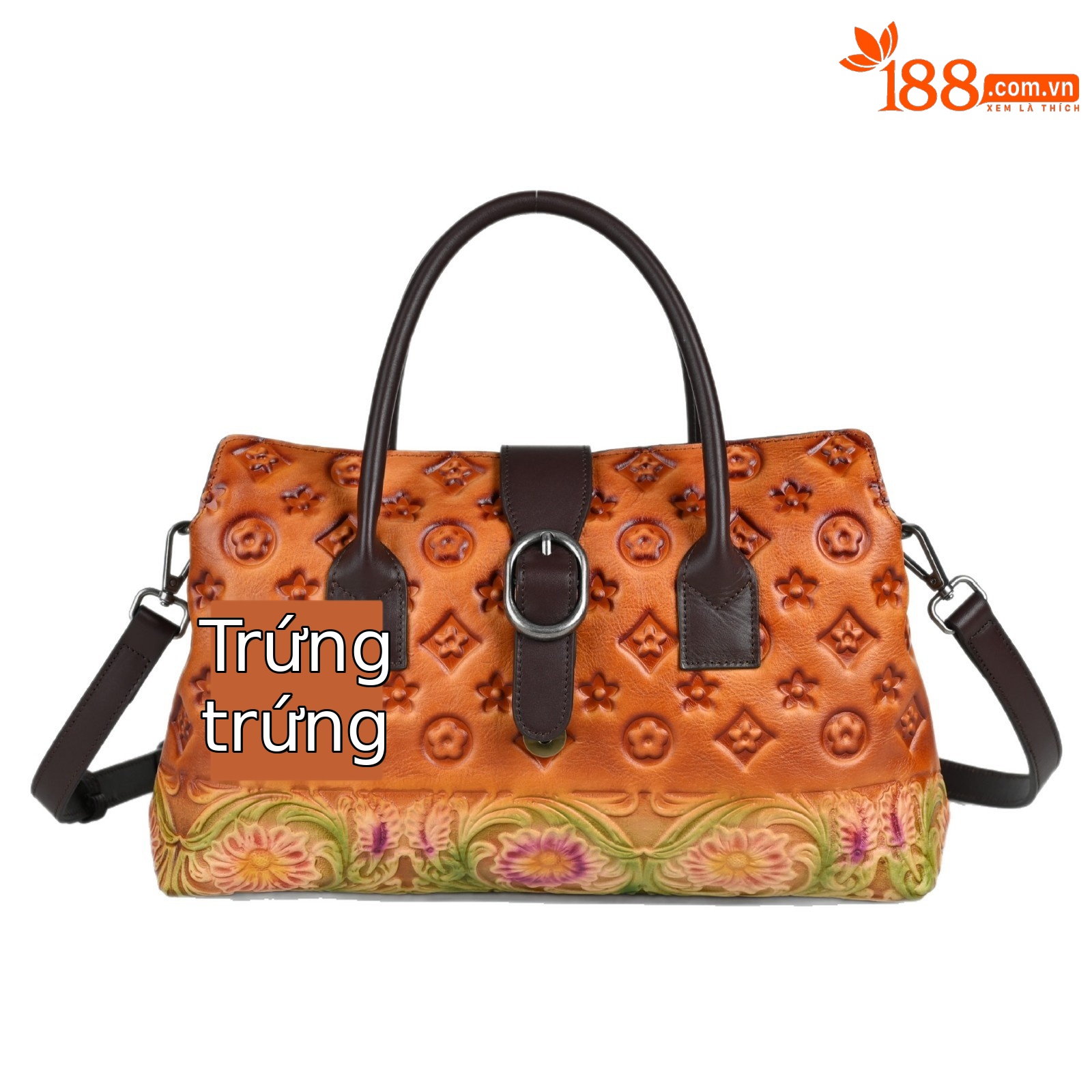 Túi xách tay da thật cổ điển phong cách Trung Quốc, đánh bóng thủ công, đeo vai đa năng (33×10×19 cm) — Xanh lá cổ điển