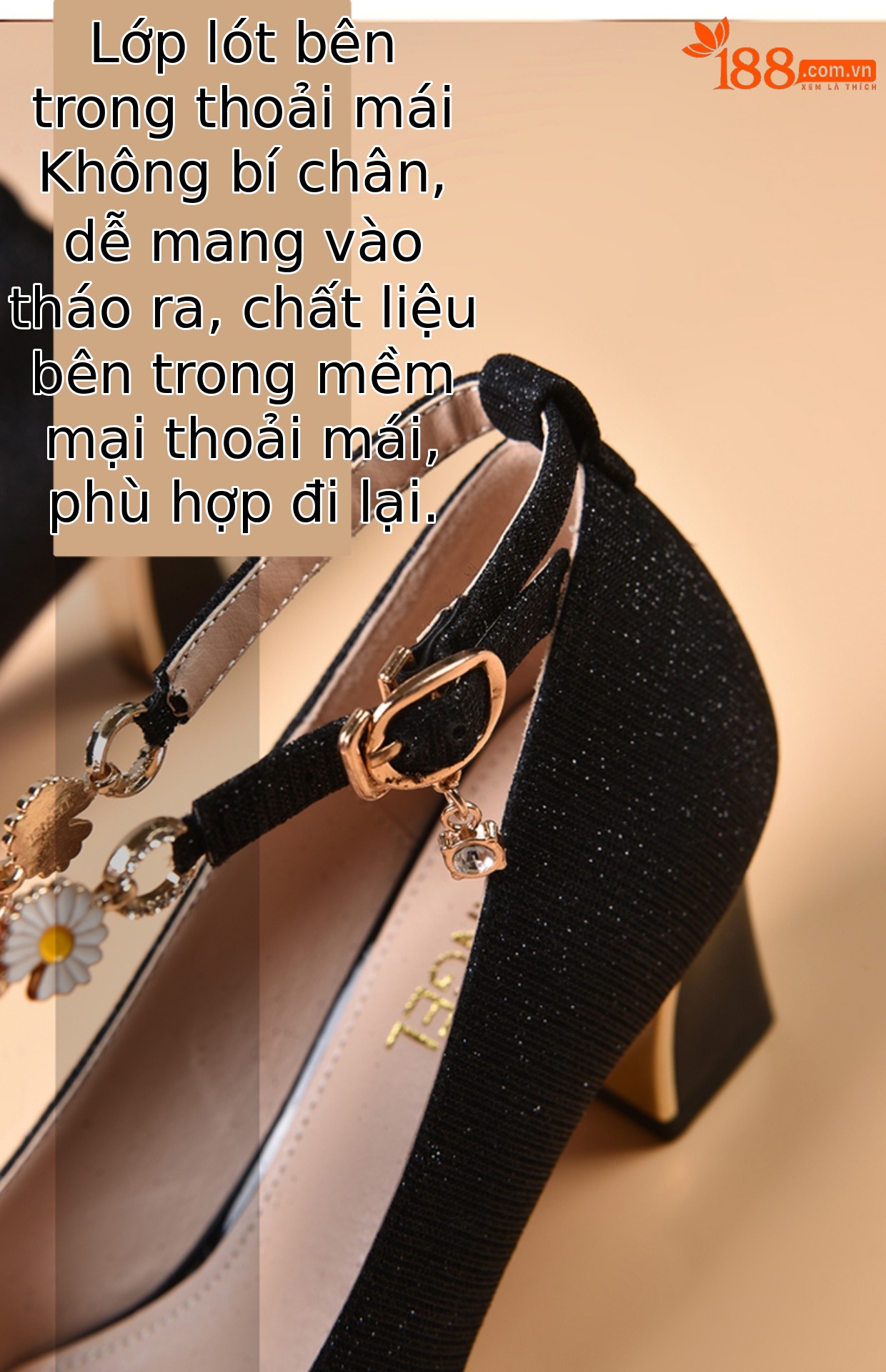 Giày cao gót nữ gót vuông 5-6 cm đế mềm không mỏi chân mùa hè màu sâm panh — L9013 [vàng] cao gót 5CM, L9139 [Đen] cao gót 6CM, L9139 [màu sâm panh] cao gót 6CM, L9013 [Đen] cao gót 5CM chi tiết 17
