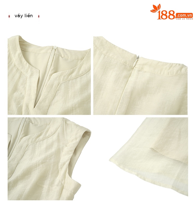 Đầm maxi nữ dáng chữ A thắt eo kiểu Pháp — Màu đen chi tiết 2