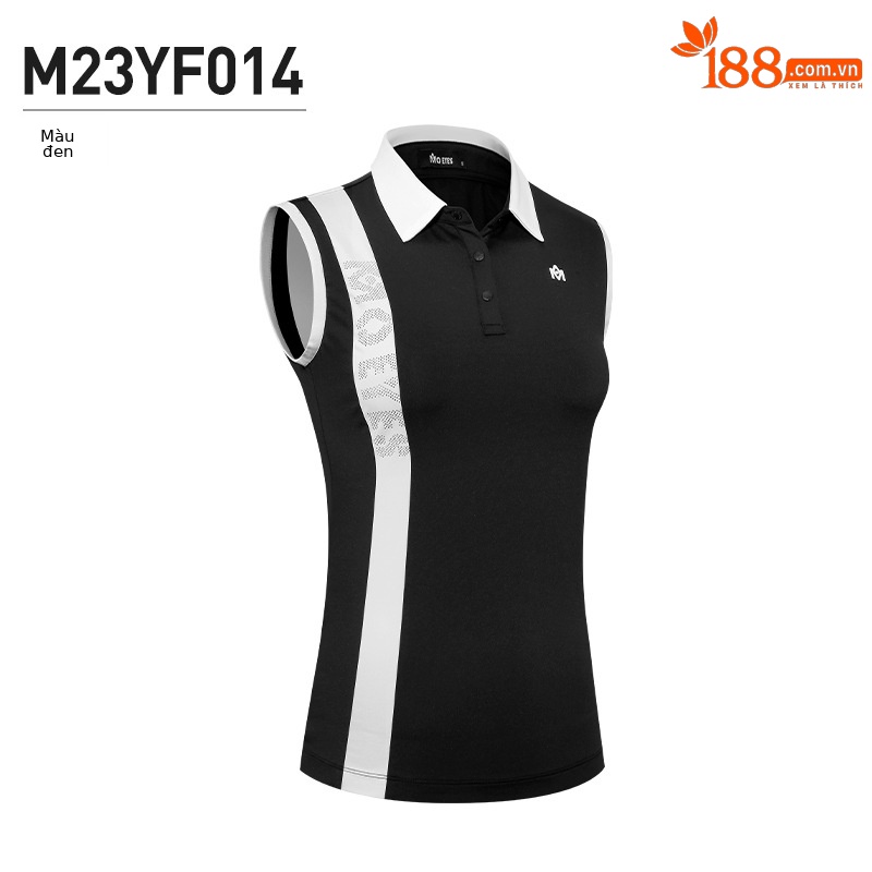 Áo thun không tay thể thao golf Moeyes Magic Eye co giãn cao, nhanh khô — M23YF014-Áo màu đen, M23QZ003-Váy ngắn màu trắng, M23YF014-Áo màu trắng, M23QZ003-Váy ngắn màu đen