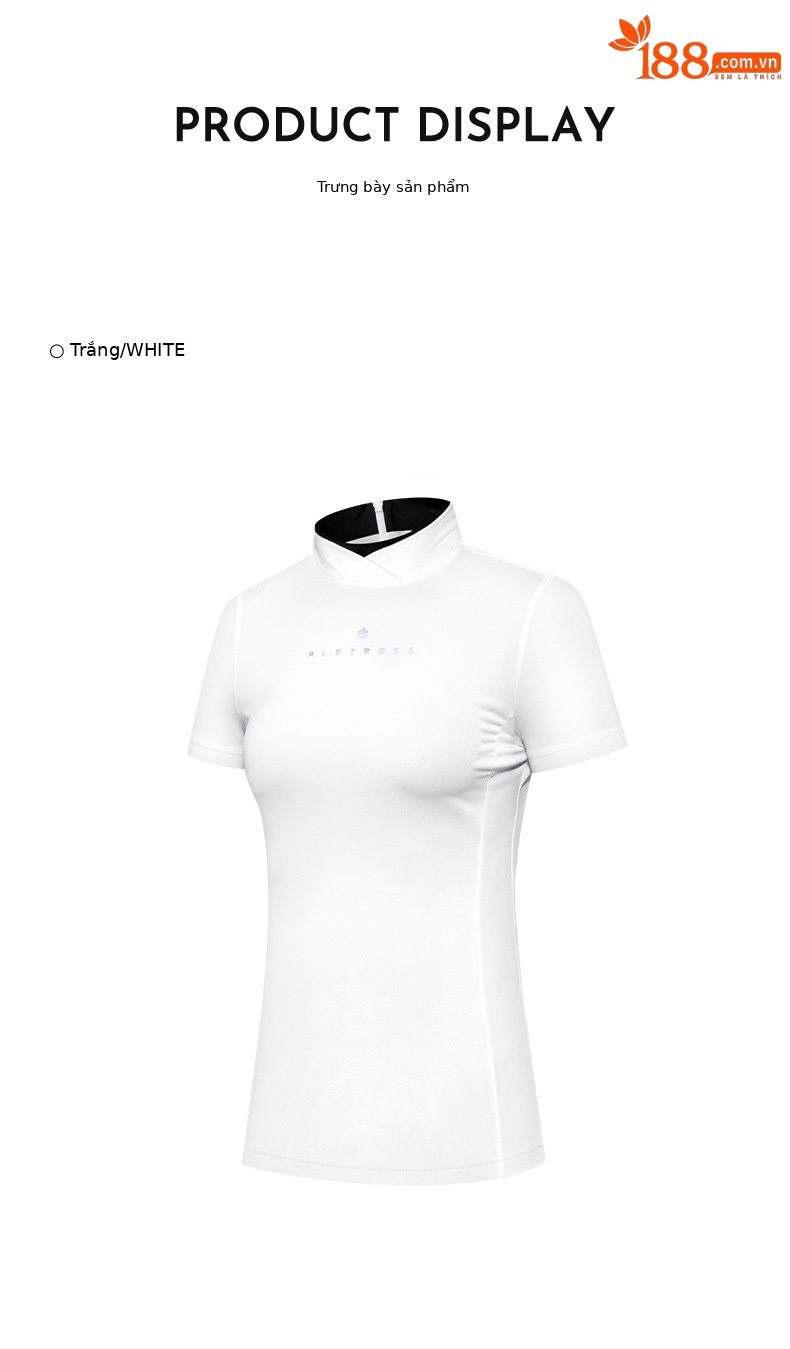 Áo thun nữ tay ngắn co giãn dây kéo sau lưng thể thao golf — M23YF013-Áo màu trắng, M23YF012-Áo màu đen, M23YF012-Áo màu trắng, M23QZ002-Váy ngắn màu trắng chi tiết 13