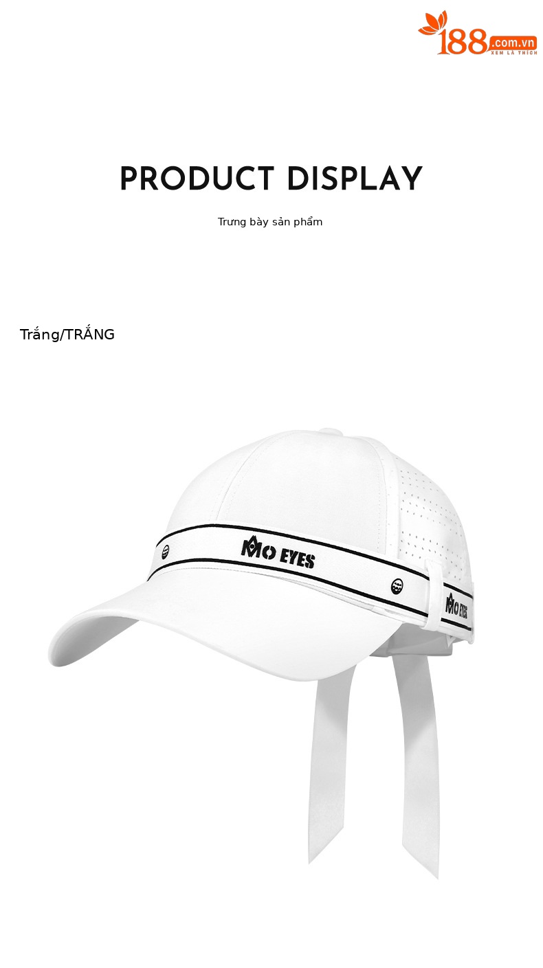 Mũ lưỡi trai nữ moeyes kiểu bóng chày lưới thoáng khí, dây thấm mồ hôi, chống nắng — M23MZ006-màu trắng, M23MZ006-Đen chi tiết 13