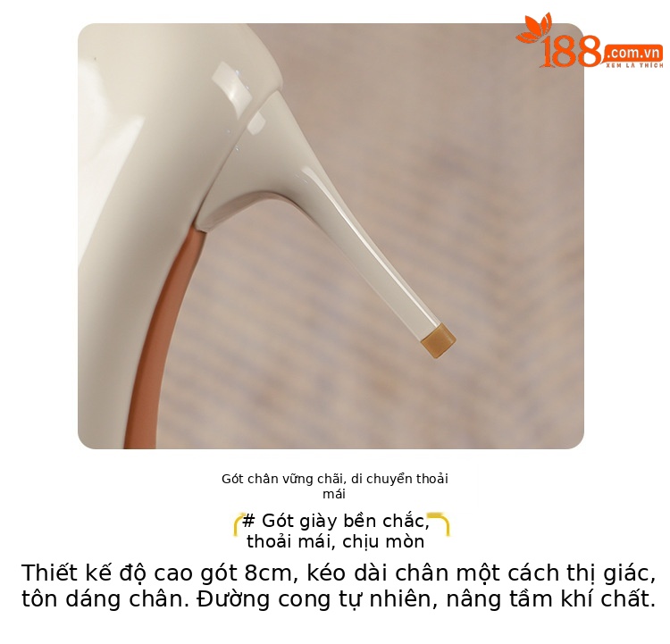 Giày cao gót nữ mũi nhọn chống thấm nước, đế nông miệng, phù hợp thu đông — Đỏ rượu chi tiết 3