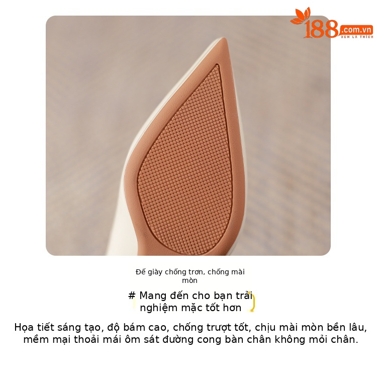 Giày cao gót nữ mũi nhọn chống thấm nước, đế nông miệng, phù hợp thu đông — Đỏ rượu chi tiết 5