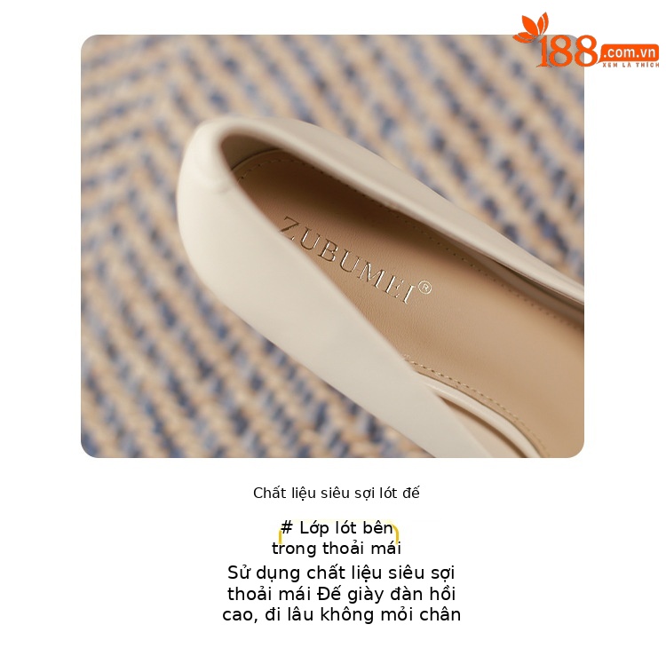 Giày cao gót mũi nhọn nữ gót 8 cm phong cách Hàn Quốc — Màu đen chi tiết 4