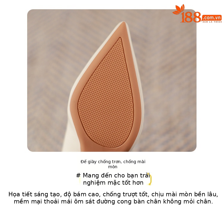 Giày cao gót mũi nhọn nữ gót 8 cm phong cách Hàn Quốc — Màu đen chi tiết 5