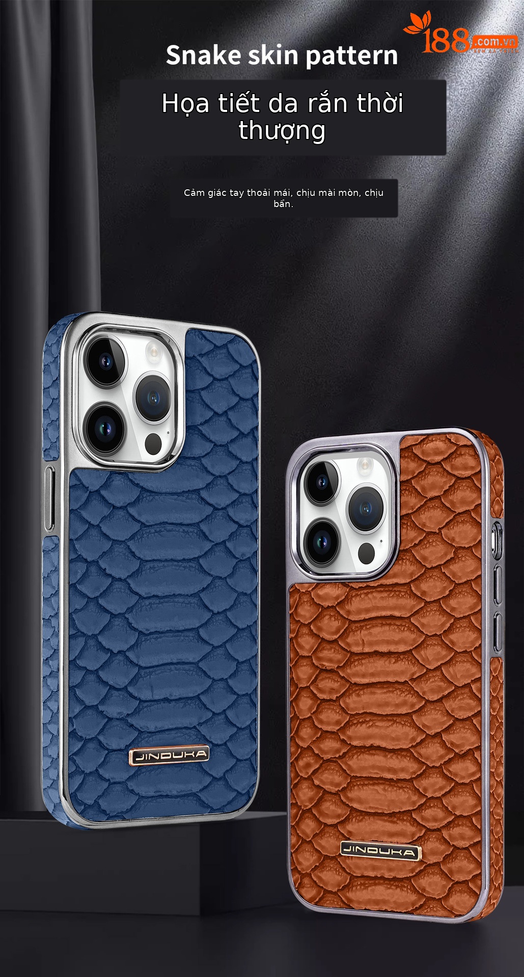 Ốp lưng da họa tiết rắn mạ điện chống rơi cho iPhone 12–16 Pro Max — [Đen] vân rắn ◆ Công nghệ mạ điện lỗ lớn, [Màu xanh lam] vân rắn ◆ Quy trình mạ điện lỗ lớn, [Màu nâu nhạt] vân rắn ◆ Quy trình mạ điện lỗ lớn, [Màu nâu sẫm] vân rắn ◆ Quy trình mạ điện lỗ lớn chi tiết 2
