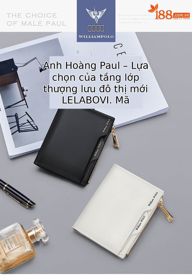 Ví nữ Emperor Paul da bò thật dáng ngắn đựng tiền xu và bằng lái chi tiết 1
