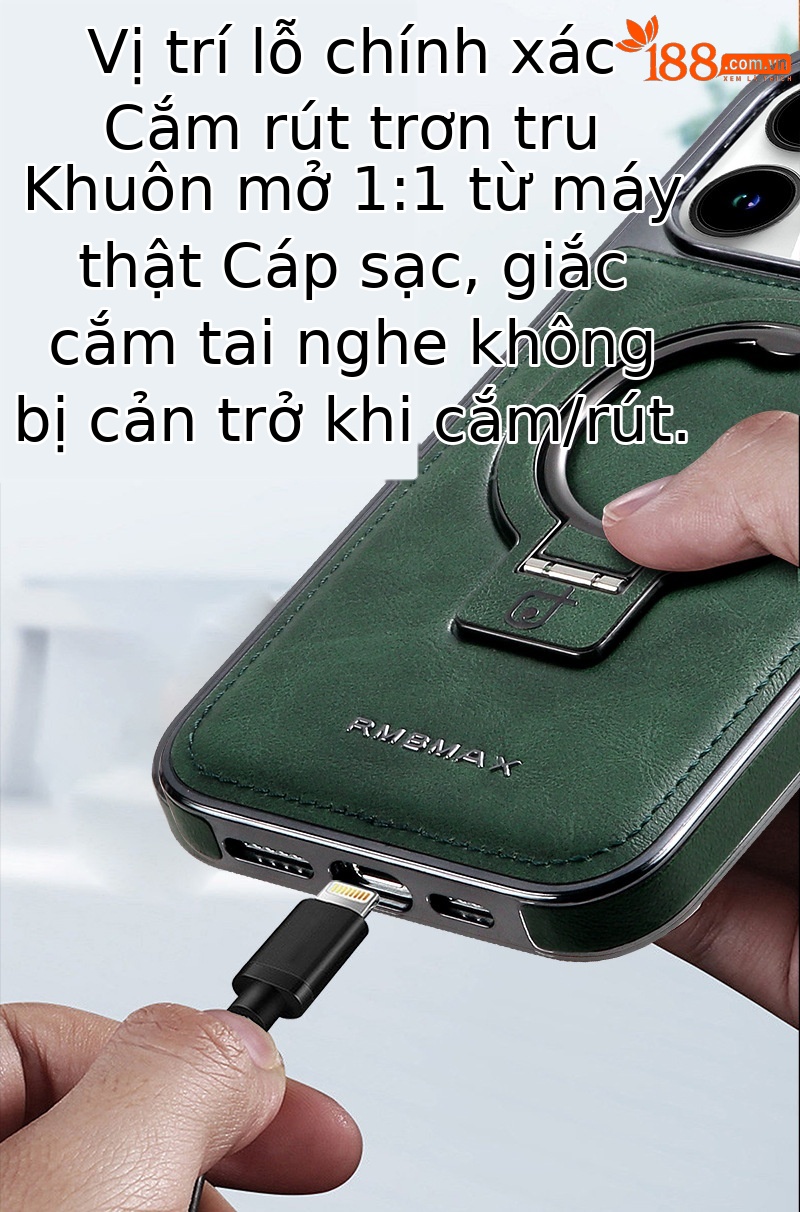 Ốp lưng da chống sốc viền dày cho iPhone 11/12/13/14 Pro Max — [Giá đỡ vợt màu nâu nhạt] lỗ từ tính, [Giá đỡ vợt màu đen] lỗ từ tính, [Giá đỡ vợt màu tím đậm] lỗ từ tính, [Giá đỡ vợt màu xanh lam] lỗ từ tính chi tiết 10