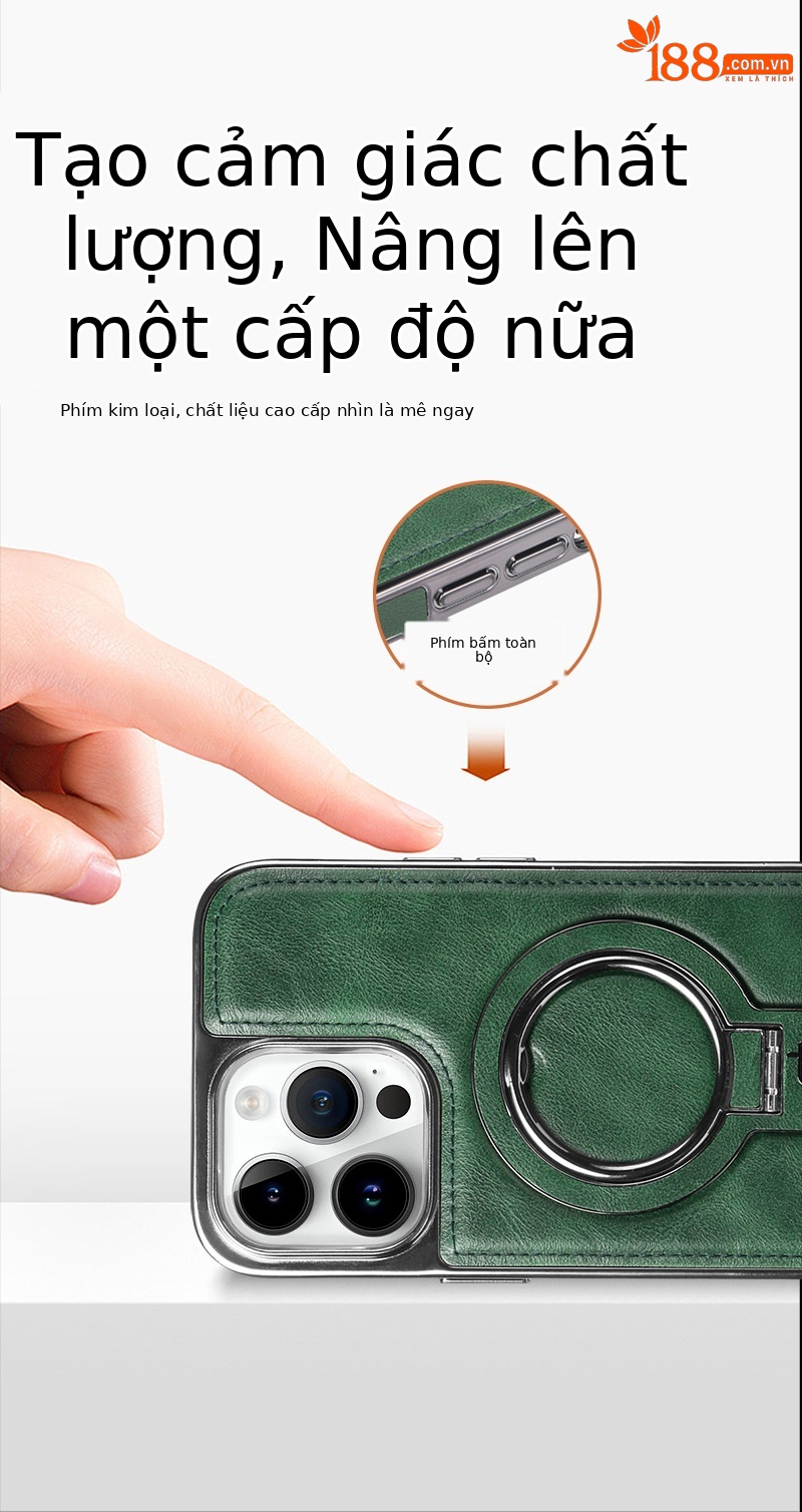 Ốp lưng da chống sốc viền dày cho iPhone 11/12/13/14 Pro Max — [Giá đỡ vợt màu nâu nhạt] lỗ từ tính, [Giá đỡ vợt màu đen] lỗ từ tính, [Giá đỡ vợt màu tím đậm] lỗ từ tính, [Giá đỡ vợt màu xanh lam] lỗ từ tính chi tiết 12