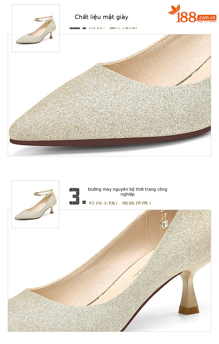 Giày cao gót nữ mũi nhọn da thật gót 5 cm — LJ 7012 đen 5 cm, LJ 7012 vàng 5 cm, 9163 LJ cao gót đen 4cm, Gót Vàng 9162 LJ cao 4cm chi tiết 12