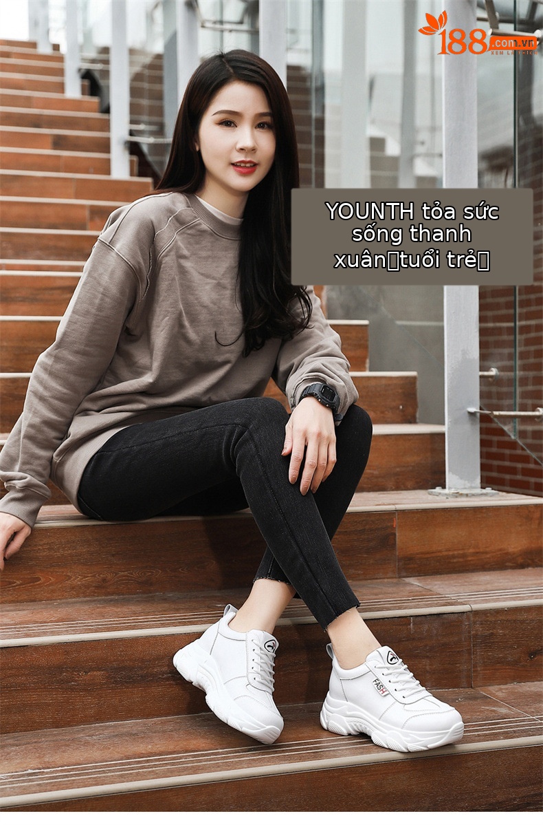 Giày sneaker chunky đế dày da thật nữ mới mùa xuân hè 2023 — DH 58316 mét xám (rỗng) mẫu mùa hè cao gót 5 cm, DH 58220 trắng xanh lá cây mẫu mùa hè cao gót 5 cm, DH 58302 trắng (mặt da) cao gót 5 cm, DH 58302 be xám (mặt da) cao gót 5 cm chi tiết 1