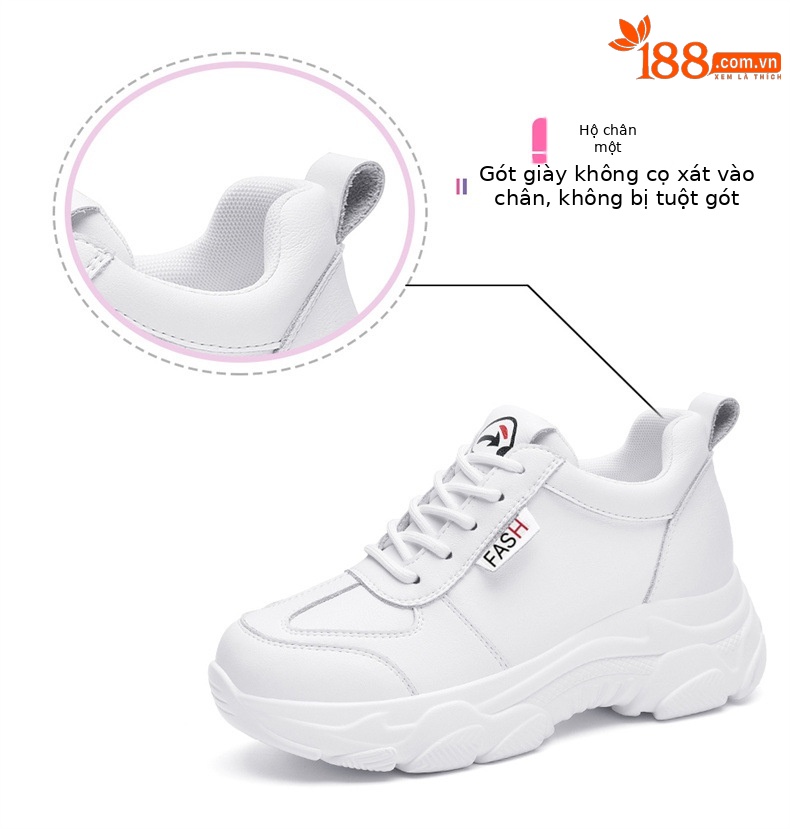 Giày sneaker chunky đế dày da thật nữ mới mùa xuân hè 2023 — DH 58316 mét xám (rỗng) mẫu mùa hè cao gót 5 cm, DH 58220 trắng xanh lá cây mẫu mùa hè cao gót 5 cm, DH 58302 trắng (mặt da) cao gót 5 cm, DH 58302 be xám (mặt da) cao gót 5 cm chi tiết 14