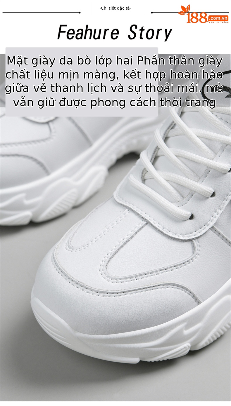 Giày sneaker chunky đế dày da thật nữ mới mùa xuân hè 2023 — DH 58316 mét xám (rỗng) mẫu mùa hè cao gót 5 cm, DH 58220 trắng xanh lá cây mẫu mùa hè cao gót 5 cm, DH 58302 trắng (mặt da) cao gót 5 cm, DH 58302 be xám (mặt da) cao gót 5 cm chi tiết 15