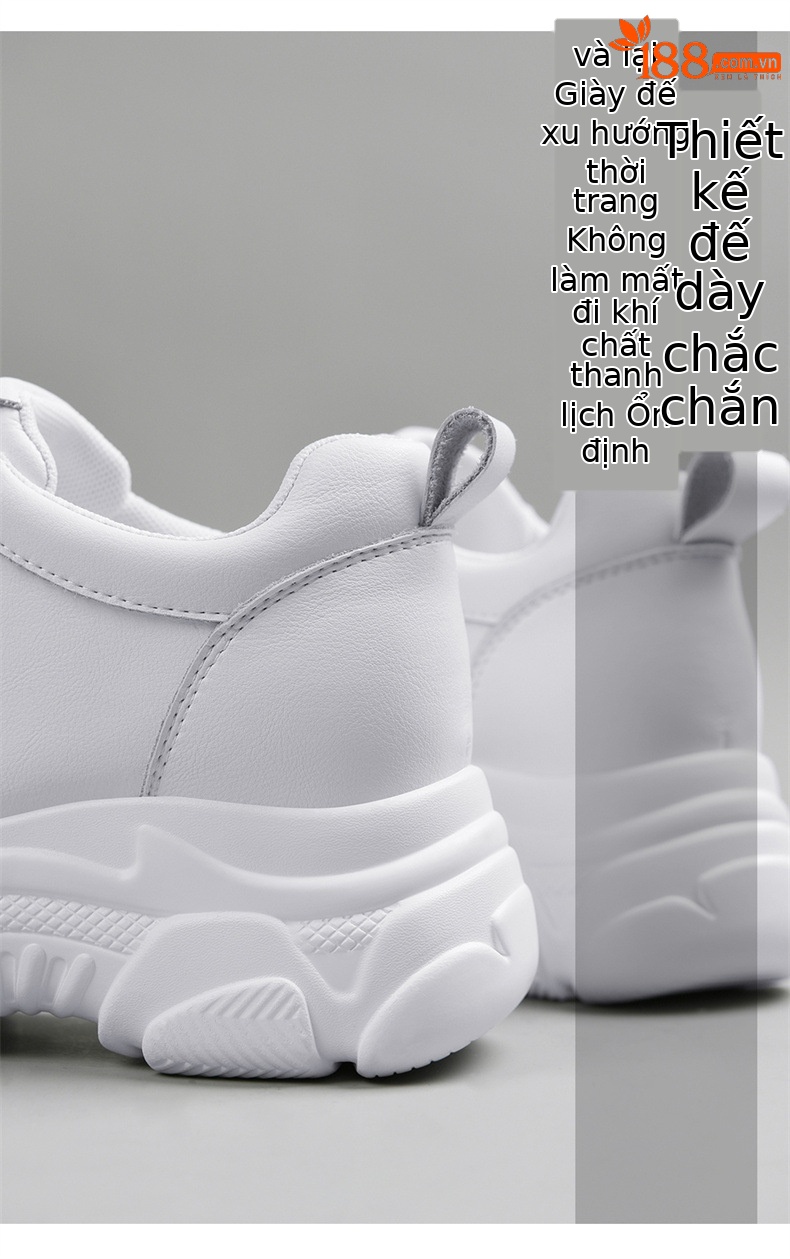 Giày sneaker chunky đế dày da thật nữ mới mùa xuân hè 2023 — DH 58316 mét xám (rỗng) mẫu mùa hè cao gót 5 cm, DH 58220 trắng xanh lá cây mẫu mùa hè cao gót 5 cm, DH 58302 trắng (mặt da) cao gót 5 cm, DH 58302 be xám (mặt da) cao gót 5 cm chi tiết 17