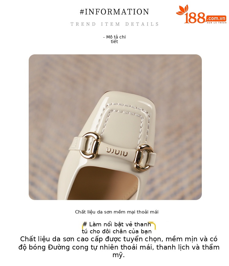 Giày cao gót nữ mũi vuông gót dày kiểu Pháp, thiết kế độc đáo thời trang công sở — Màu đen chi tiết 2