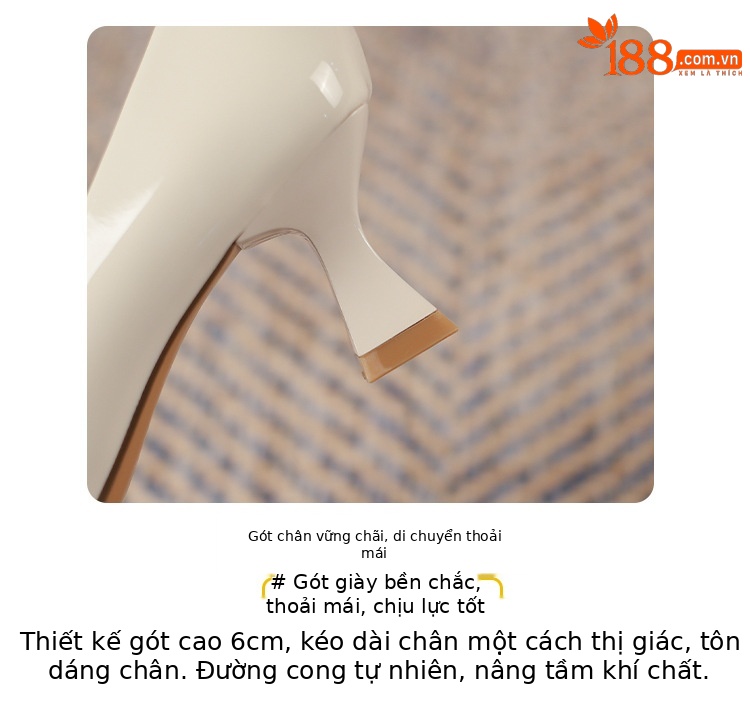 Giày cao gót nữ mũi vuông gót dày kiểu Pháp, thiết kế độc đáo thời trang công sở — Màu đen chi tiết 3