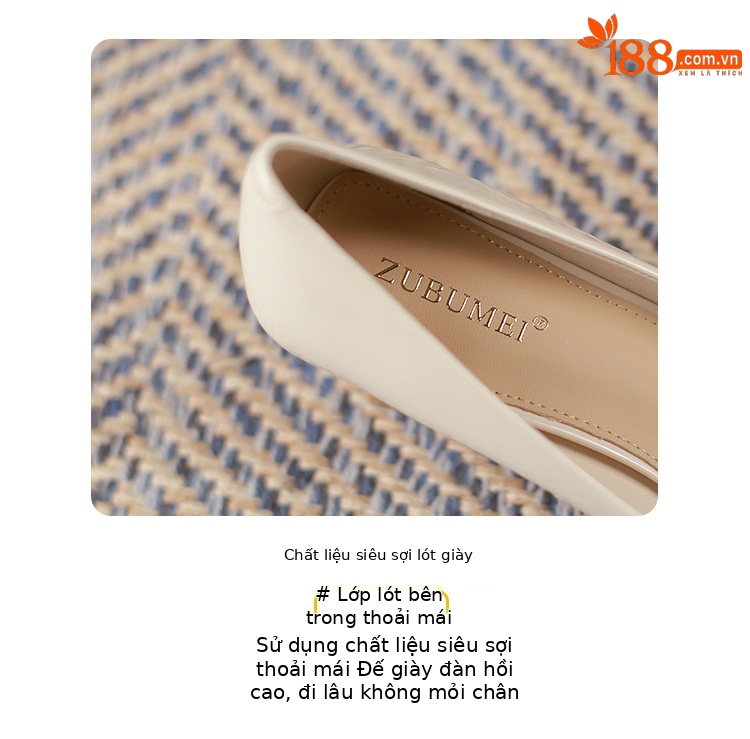 Giày cao gót nữ mũi vuông gót dày kiểu Pháp, thiết kế độc đáo thời trang công sở — Màu đen chi tiết 4