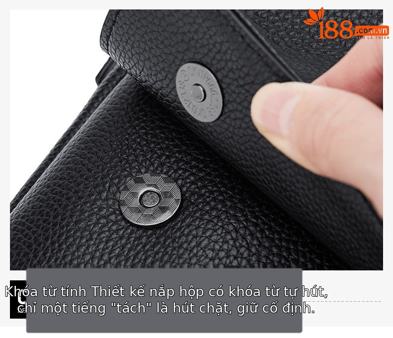 Túi đeo chéo nam da bò thật Paul mới nhất, thiết kế tiện lợi — Màu đen chi tiết 16