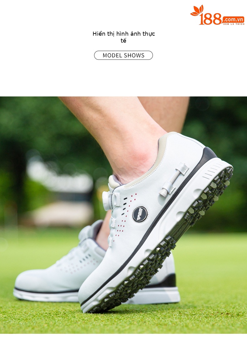Giày golf PGM nam chống thấm nước, có bút đánh dấu từ tính và bóng TEE, núm vặn dây giày — XZ302-Xám trắng (kiểu dây giày), XZ302-Xám trắng (kiểu núm) chi tiết 9