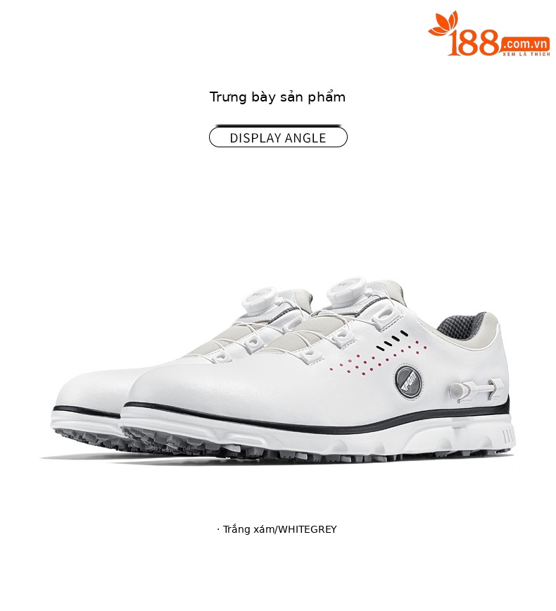 Giày golf PGM nam chống thấm nước, có bút đánh dấu từ tính và bóng TEE, núm vặn dây giày — XZ302-Xám trắng (kiểu dây giày), XZ302-Xám trắng (kiểu núm) chi tiết 14