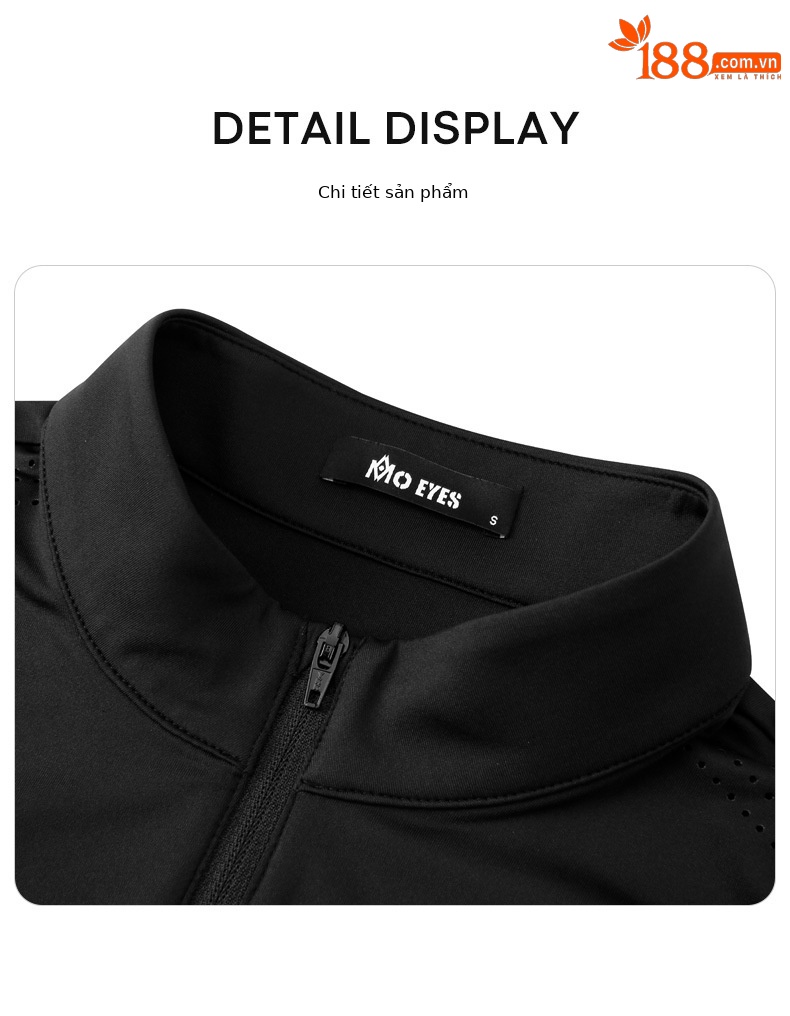 Áo phông dài tay golf nữ khóa kéo cổ đứng thoáng khí — M23YF008-Áo màu đen, M23YF008-Áo màu trắng chi tiết 19